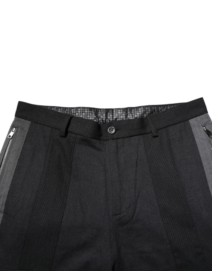 Dolce &amp; Gabbana Black Gray Cotton Dress Formal Trouser Pants by Dolce &amp; Gabbana outlet now on sale