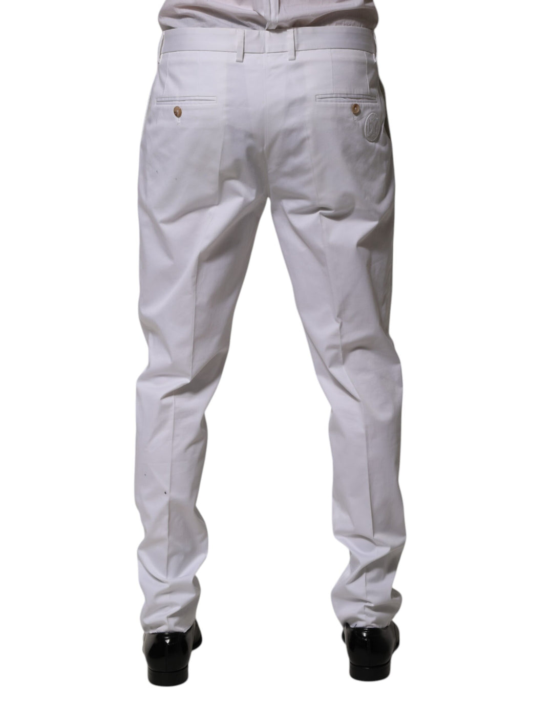 Dolce &amp; Gabbana White Cotton Dress Slim Formal Trouser Pants by Dolce &amp; Gabbana outlet now on sale