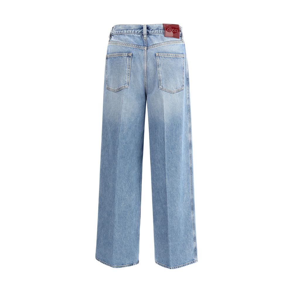 デニム・ジーパン GUCCI Denim Wide-Leg Jeans GUCCI Mid-rise wide-leg jeans | NET-A-PORTER