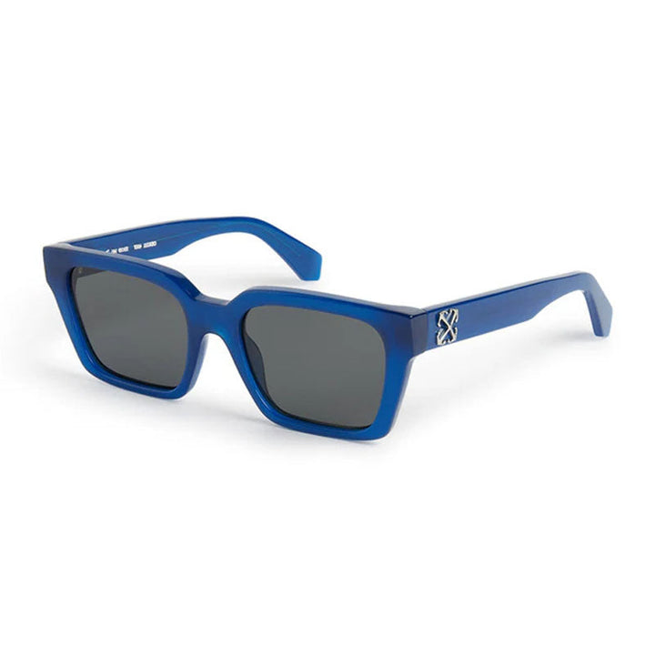 Off-White Sunglasses Rectangle Full Rim, Blue Frame and Dark Grey Lens OERI111BRANSON4507
