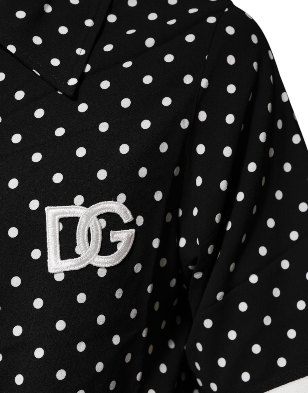 Dolce &amp; Gabbana Black Polka Dot Short Sleeves Collared Polo T-shirt by Dolce &amp; Gabbana outlet now on sale