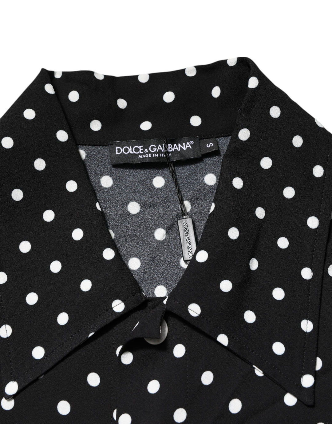 Dolce &amp; Gabbana Black Polka Dot Short Sleeves Collared Polo T-shirt by Dolce &amp; Gabbana outlet now on sale
