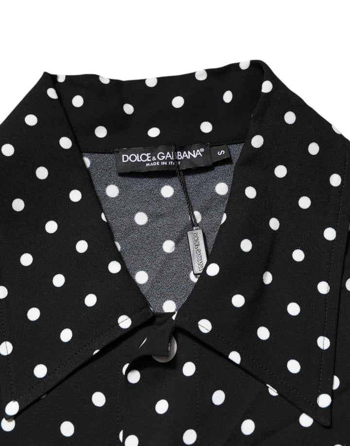 Dolce &amp; Gabbana Black Polka Dot Short Sleeves Collared Polo T-shirt by Dolce &amp; Gabbana outlet now on sale