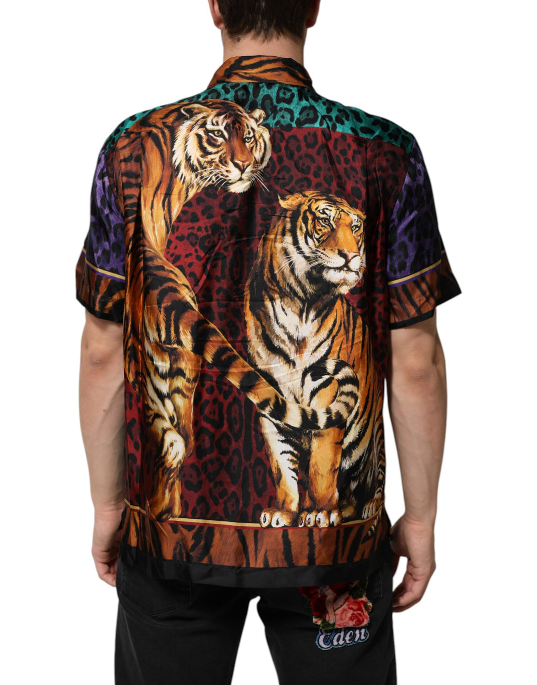 Dolce &amp; Gabbana Sample Sale Dolce &amp; Gabbana Multicolor Silk Tiger Print Hawaiian T-shirt - | Designer outlet