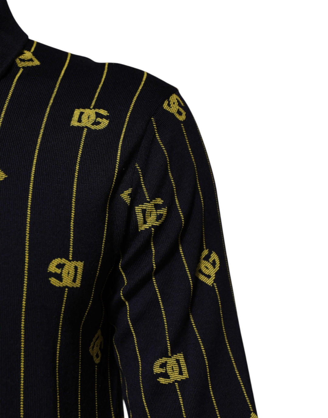 Dolce &amp; Gabbana Sample Sale Dolce &amp; Gabbana Black Logo Jacquard Knitted Polo Shirt T-shirt - | Designer outlet