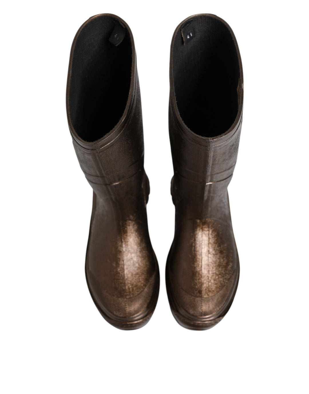 Dolce &amp; Gabbana Metallic Bronze Pull On Rain Boots Shoes by Dolce &amp; Gabbana outlet now on sale