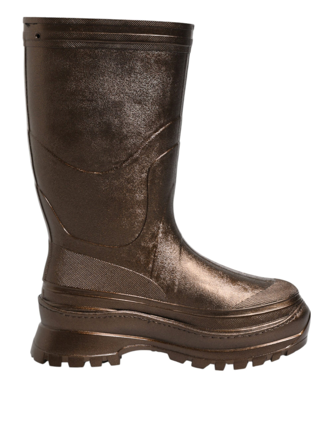 Dolce &amp; Gabbana Metallic Bronze Pull On Rain Boots Shoes by Dolce &amp; Gabbana outlet now on sale