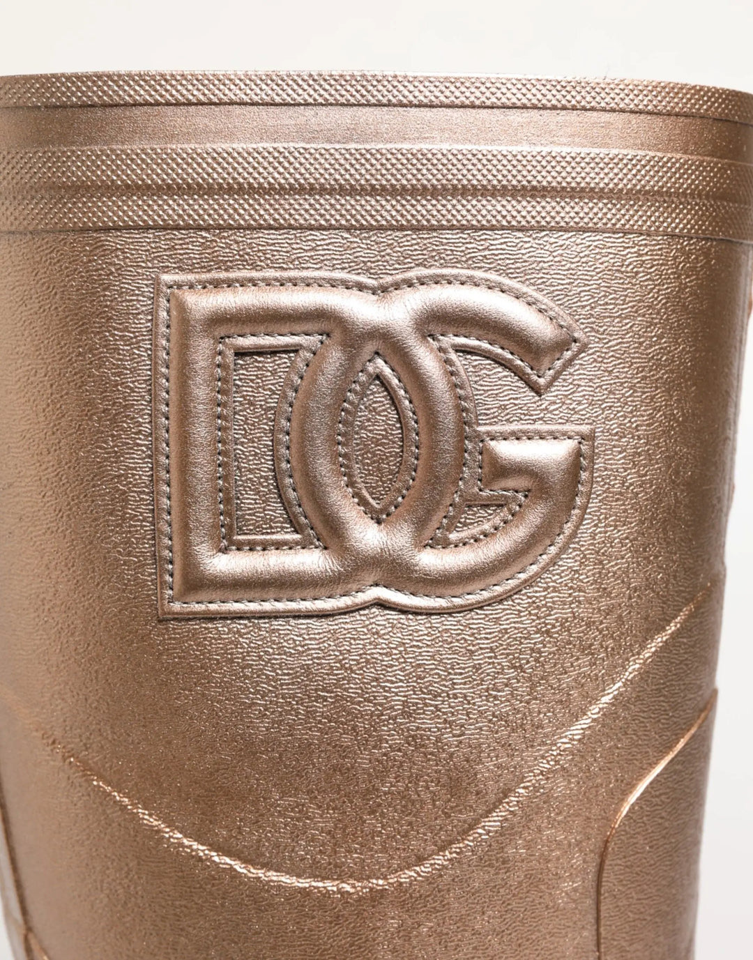 Dolce &amp; Gabbana Sample Sale | Dolce &amp; Gabbana Rose Gold Rubber Pull On Rain Boots Shoes - | Designer outlet