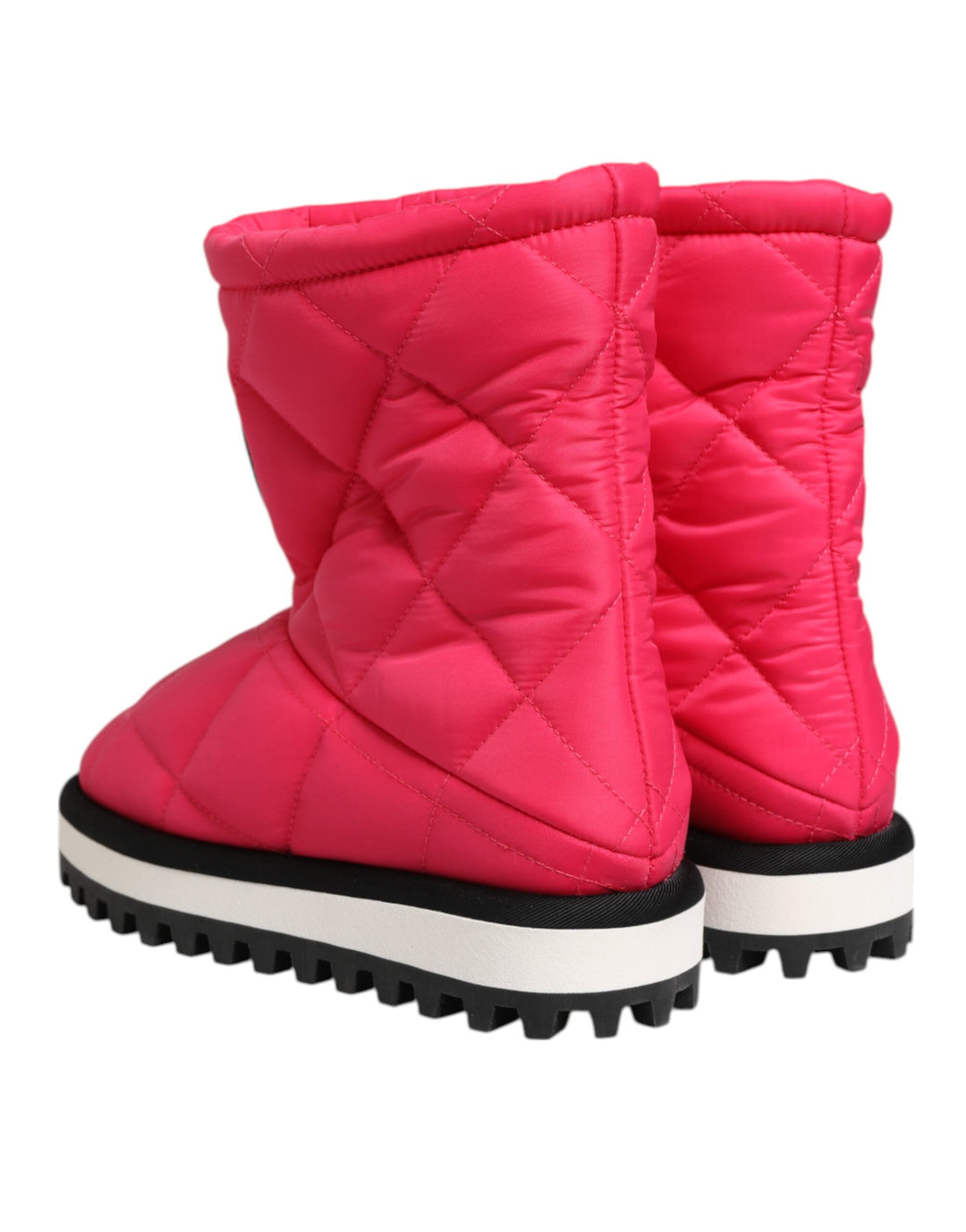 Dolce &amp; Gabbana Pink White Viscose Padded Mid Calf Boots Shoes by Dolce &amp; Gabbana outlet now on sale