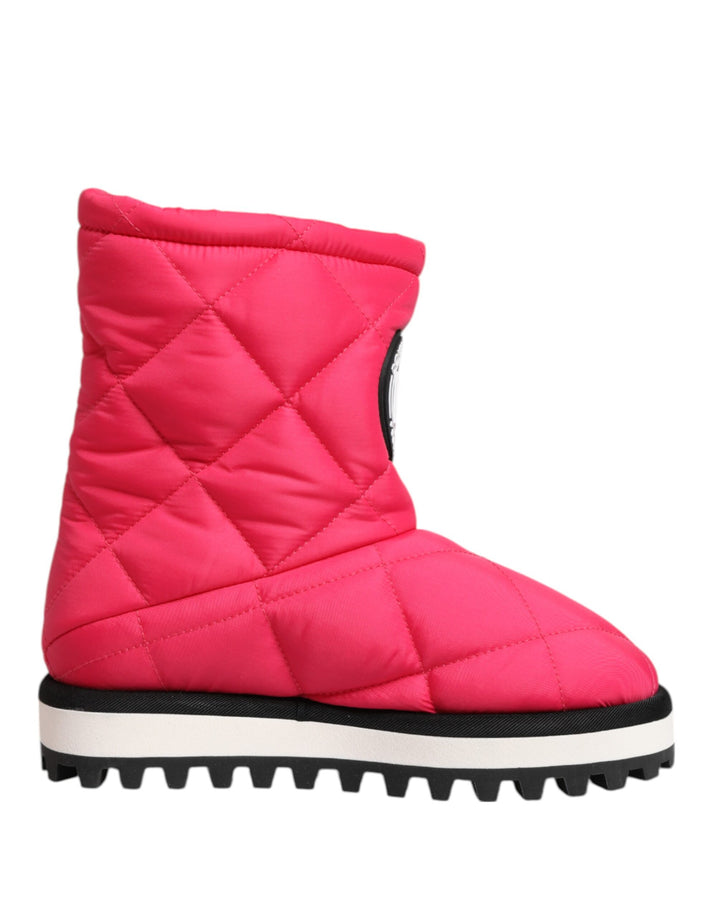 Dolce &amp; Gabbana Pink White Viscose Padded Mid Calf Boots Shoes by Dolce &amp; Gabbana outlet now on sale