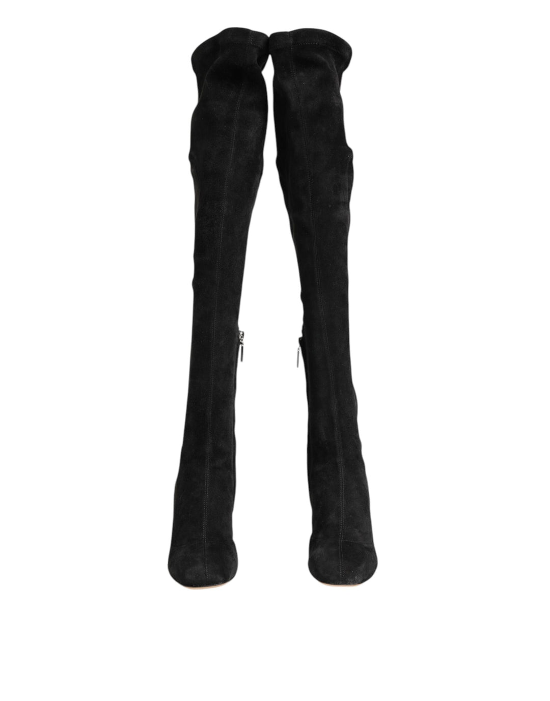 Dolce &amp; Gabbana Black Suede Leather Knee High Boots Shoes by Dolce &amp; Gabbana outlet now on sale