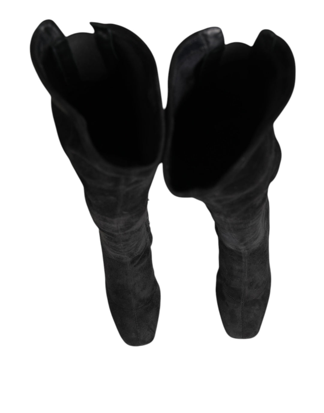 Dolce &amp; Gabbana Black Suede Leather Knee High Boots Shoes by Dolce &amp; Gabbana outlet now on sale