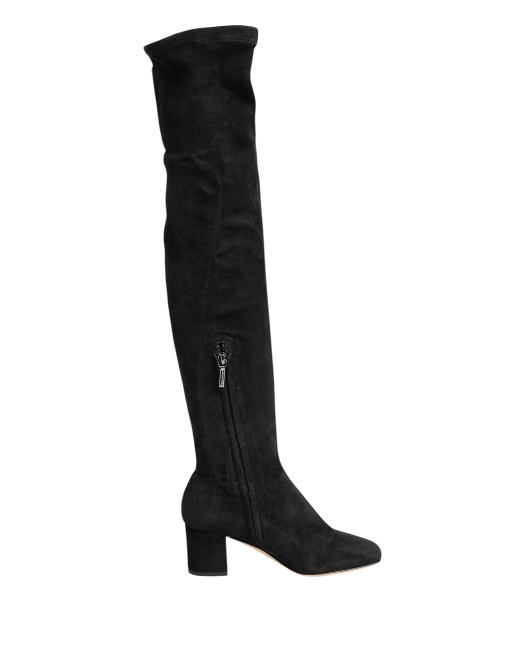 Dolce &amp; Gabbana Black Suede Leather Knee High Boots Shoes by Dolce &amp; Gabbana outlet now on sale