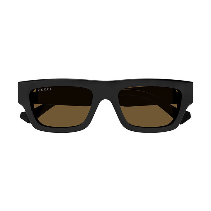 Gucci Sunglasses Rectangle Full Rim, Black Frame and Brown Lens GG1301S004