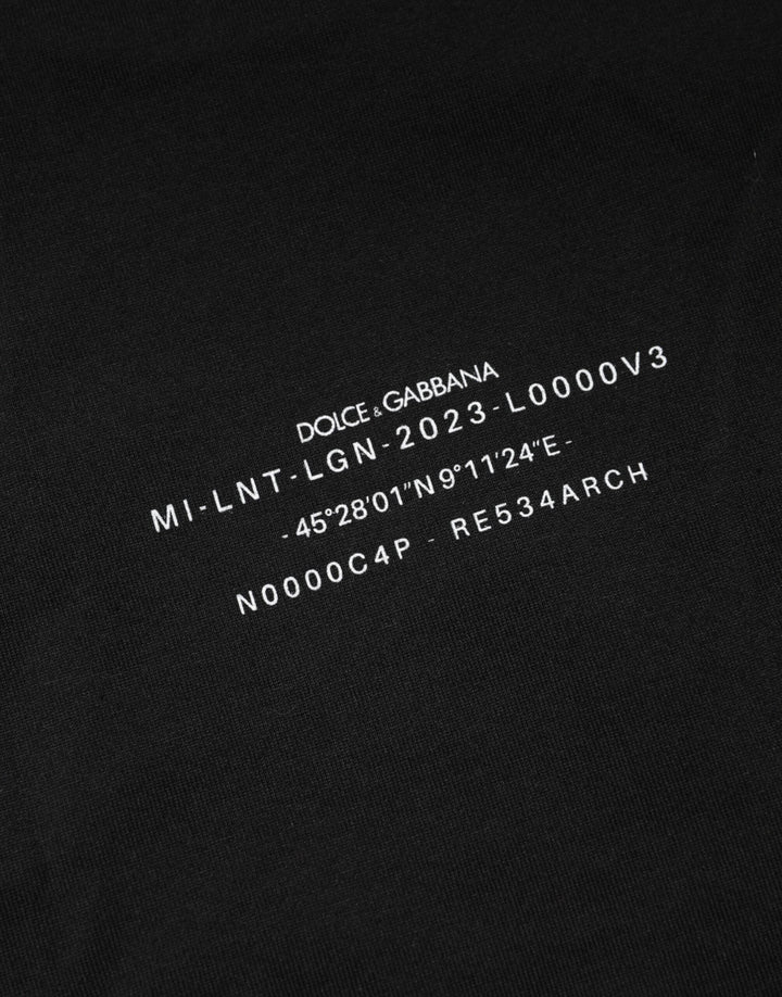 Dolce &amp; Gabbana Sample Sale Dolce &amp; Gabbana Black DG Vib3 Print Cotton Crew Neck T-shirt - | Designer outlet