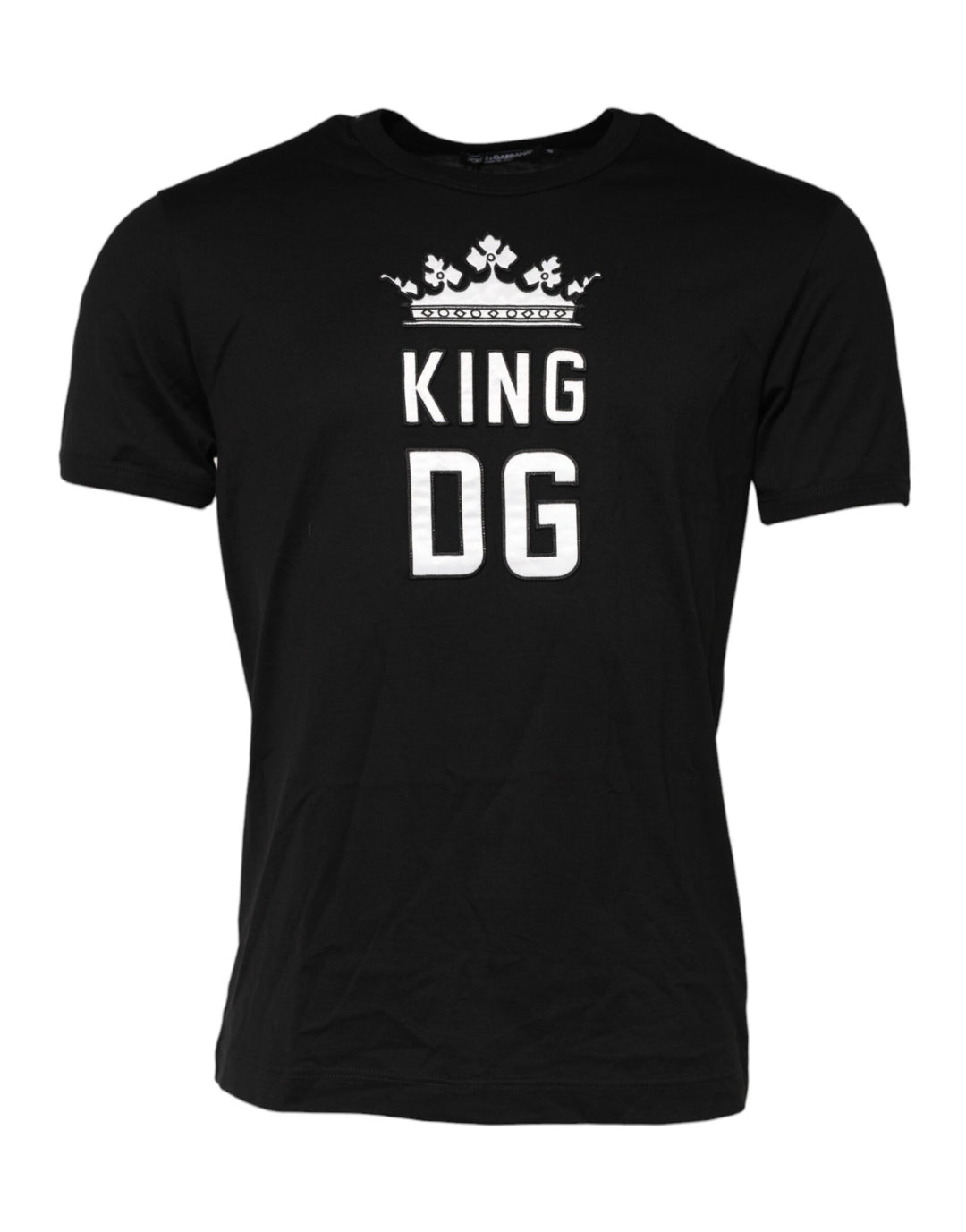 Dolce &amp; Gabbana Sample Sale Dolce &amp; Gabbana Black DG King Crown Cotton Crew Neck T-shirt - | Designer outlet