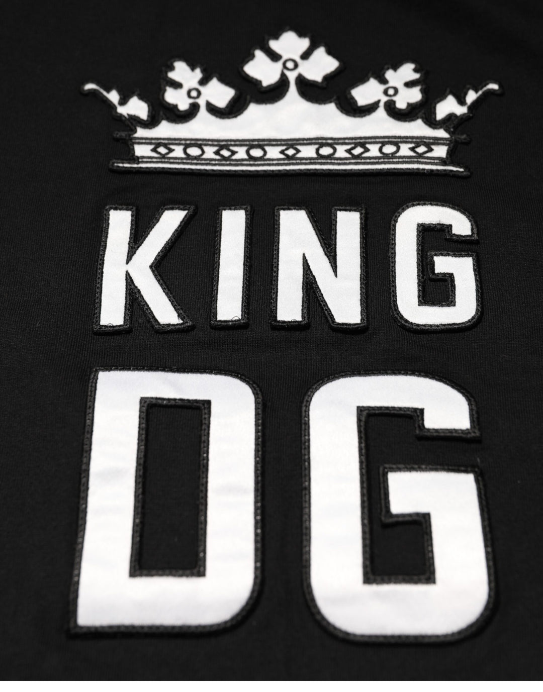 Dolce &amp; Gabbana Sample Sale Dolce &amp; Gabbana Black DG King Crown Cotton Crew Neck T-shirt - | Designer outlet