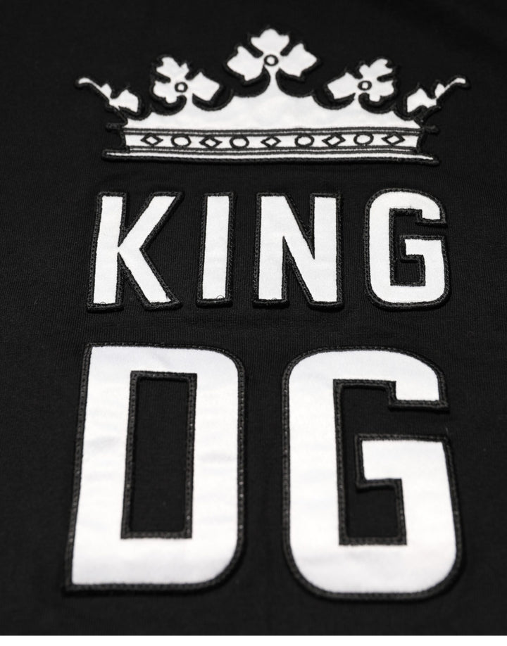 Dolce &amp; Gabbana Sample Sale Dolce &amp; Gabbana Black DG King Crown Cotton Crew Neck T-shirt - | Designer outlet