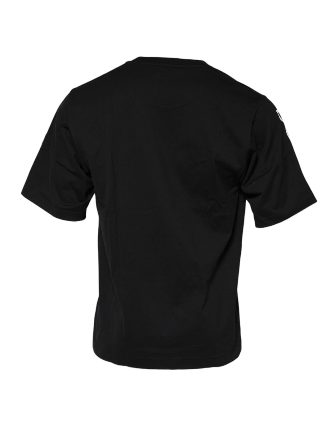 Dolce &amp; Gabbana Black Logo Print Cotton Men Crew Neck T-shirt by Dolce &amp; Gabbana outlet now on sale