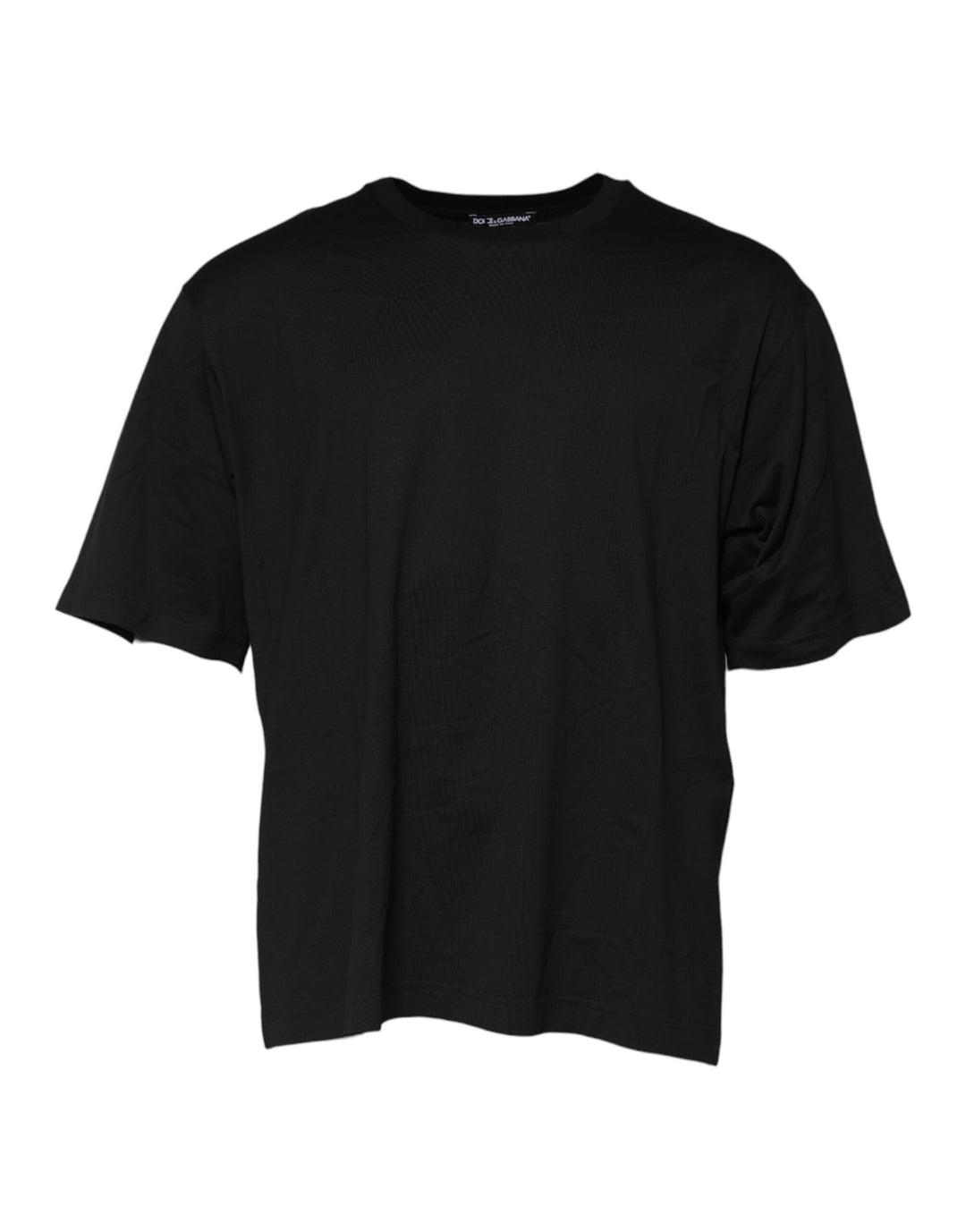 Dolce &amp; Gabbana Black Cotton Crew Neck Short Sleeves T-shirt by Dolce &amp; Gabbana outlet now on sale