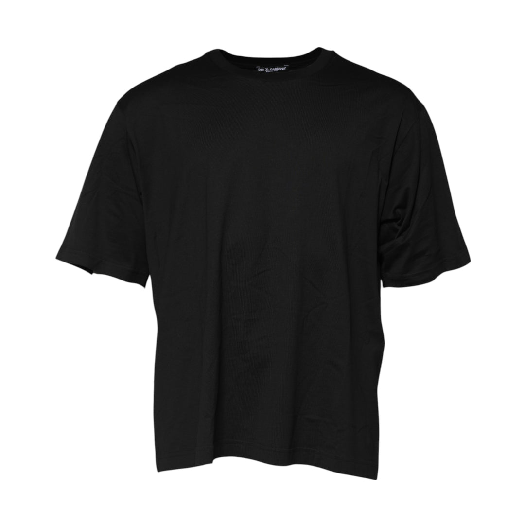 Dolce &amp; Gabbana Black Cotton Crew Neck Short Sleeves T-shirt by Dolce &amp; Gabbana outlet now on sale