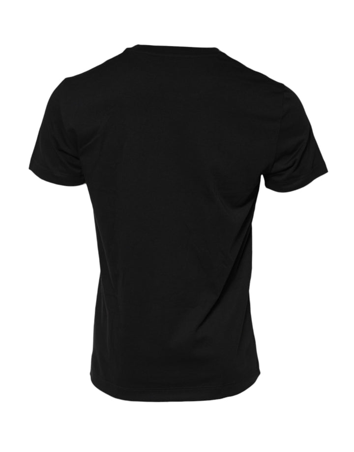 Dolce &amp; Gabbana Sample Sale Dolce &amp; Gabbana Black Logo Plaque Cotton Crew Neck T-shirt - | Designer outlet