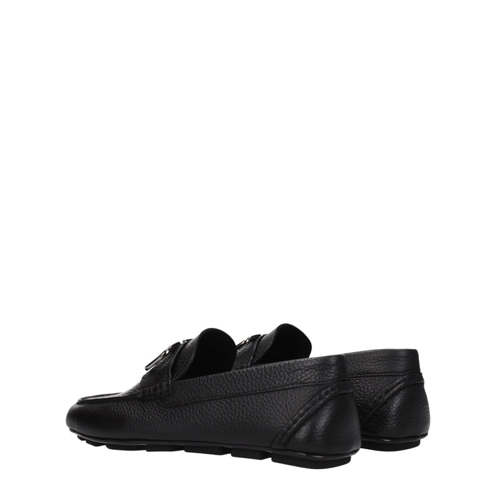 Valentino Garavani Black Leather Slip-On Loafers