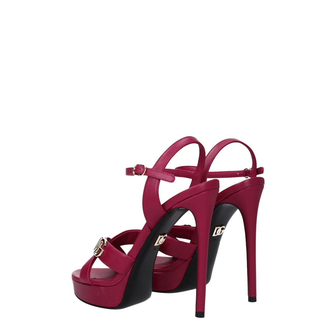 Dolce & Gabbana Pink Leather Platforms