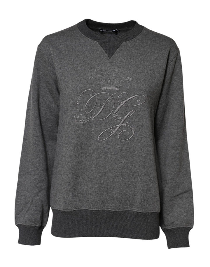 Dolce &amp; Gabbana Gray DG Logo Embroidered Pullover Sweater by Dolce &amp; Gabbana outlet now on sale
