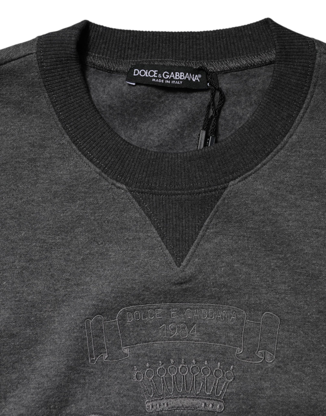 Dolce &amp; Gabbana Gray DG Logo Embroidered Pullover Sweater by Dolce &amp; Gabbana outlet now on sale