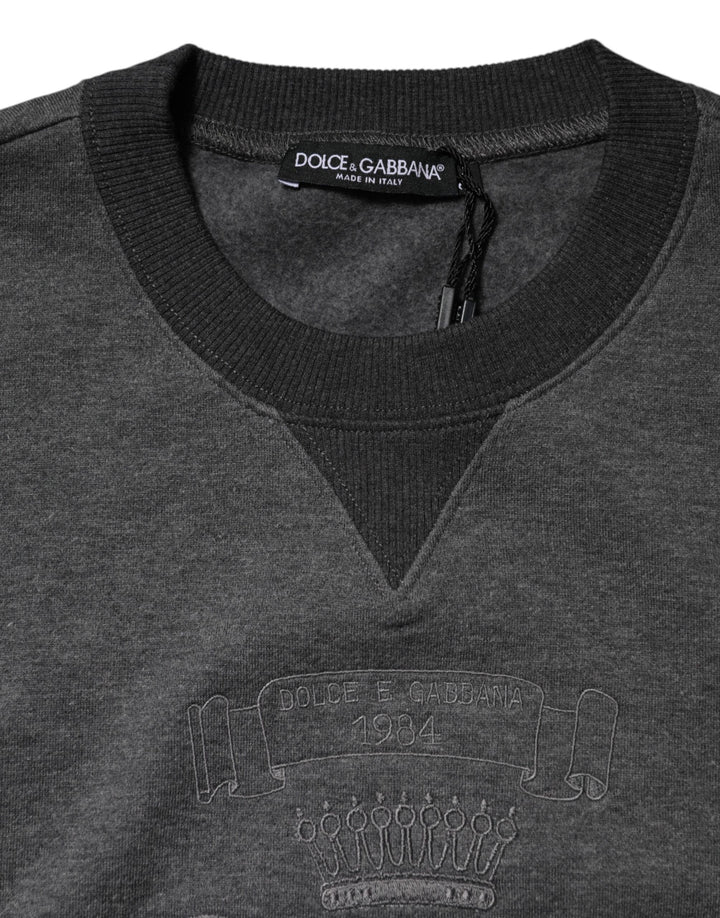 Dolce &amp; Gabbana Gray DG Logo Embroidered Pullover Sweater by Dolce &amp; Gabbana outlet now on sale