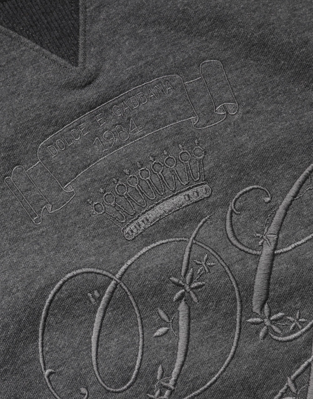 Dolce &amp; Gabbana Gray DG Logo Embroidered Pullover Sweater by Dolce &amp; Gabbana outlet now on sale