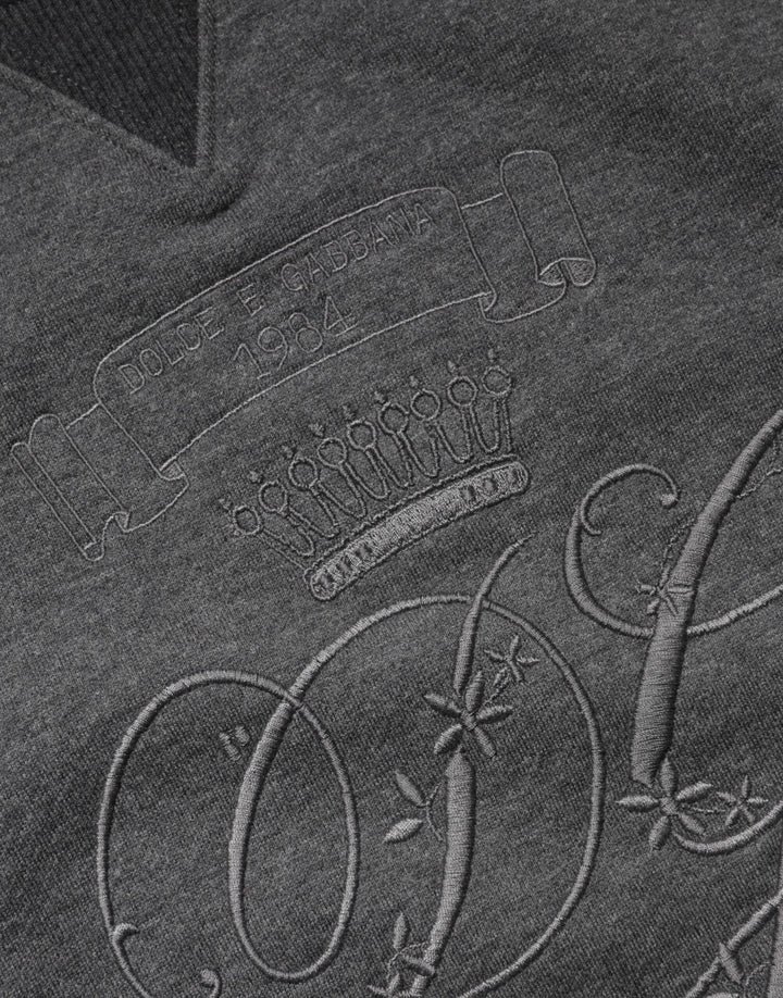 Dolce &amp; Gabbana Gray DG Logo Embroidered Pullover Sweater by Dolce &amp; Gabbana outlet now on sale