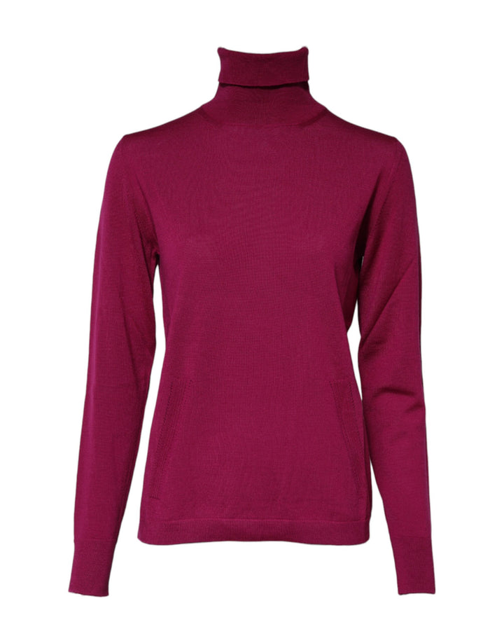Dolce &amp; Gabbana Fuchsia Wool Long Sleeves Turtleneck Sweater by Dolce &amp; Gabbana outlet now on sale