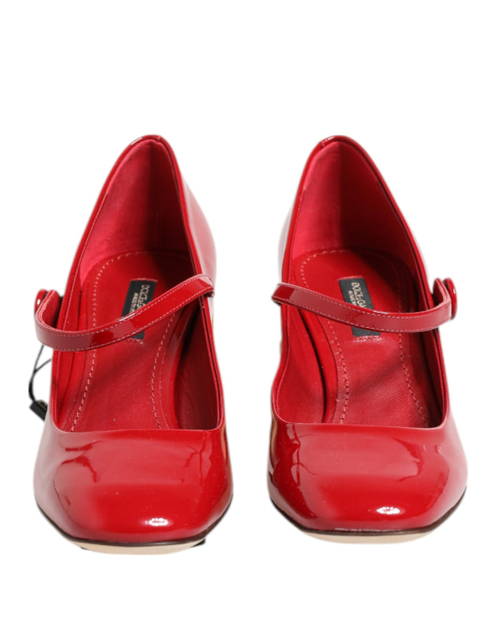 Dolce &amp; Gabbana Red Leather DG Logo Heels Sandals Shoes by Dolce &amp; Gabbana outlet now on sale