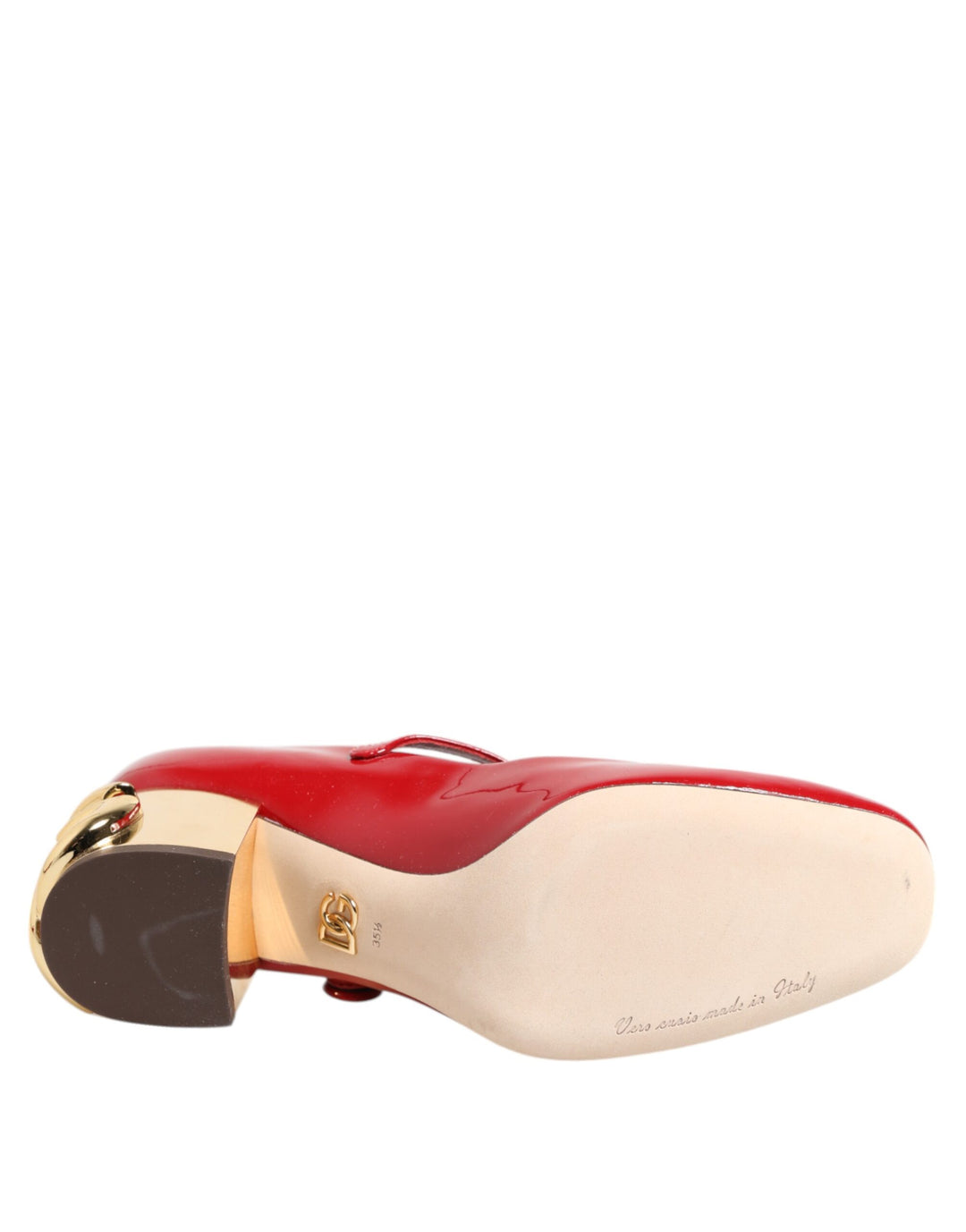 Dolce &amp; Gabbana Red Leather DG Logo Heels Sandals Shoes by Dolce &amp; Gabbana outlet now on sale