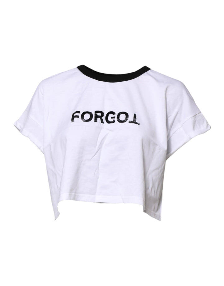 Dolce &amp; Gabbana Sample Sale Dolce &amp; Gabbana White Cotton Crew Neck Cropped Top T-shirt - | Designer outlet