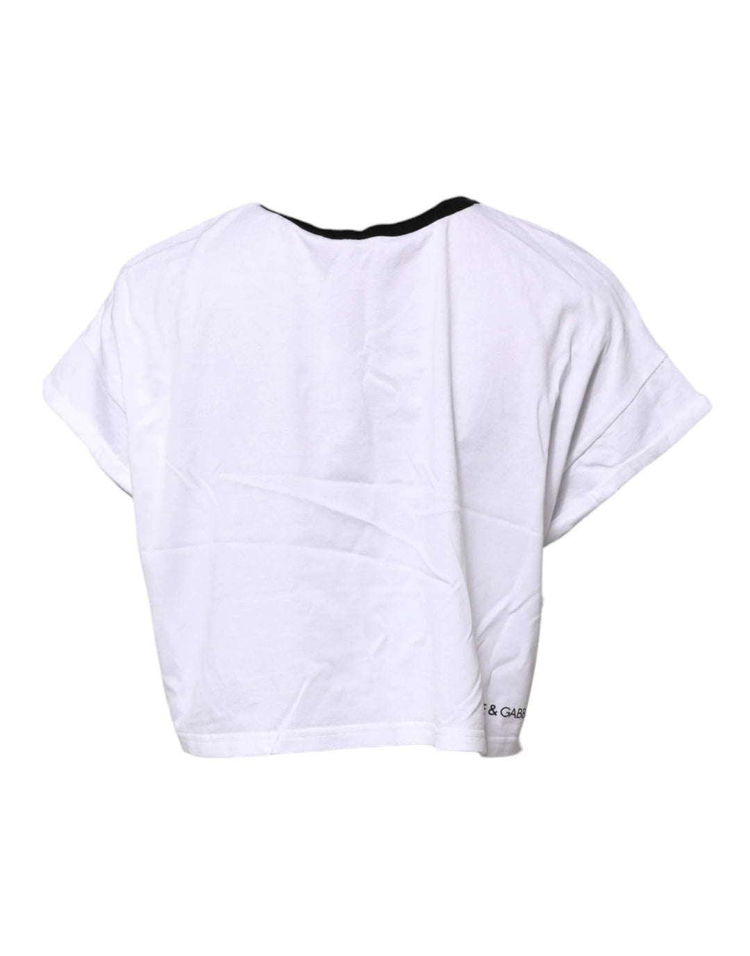 Dolce &amp; Gabbana Sample Sale Dolce &amp; Gabbana White Cotton Crew Neck Cropped Top T-shirt - | Designer outlet