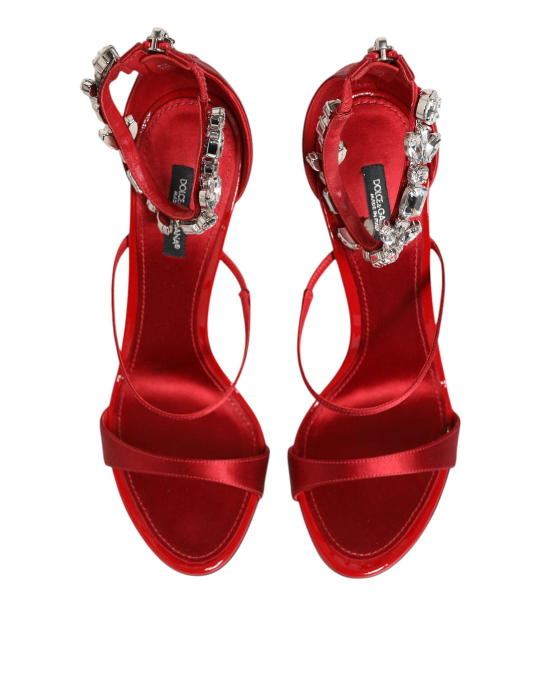 Dolce &amp; Gabbana Sample Sale Dolce &amp; Gabbana Red Satin Crystals Keira Sandals Heels Shoes - | Designer outlet