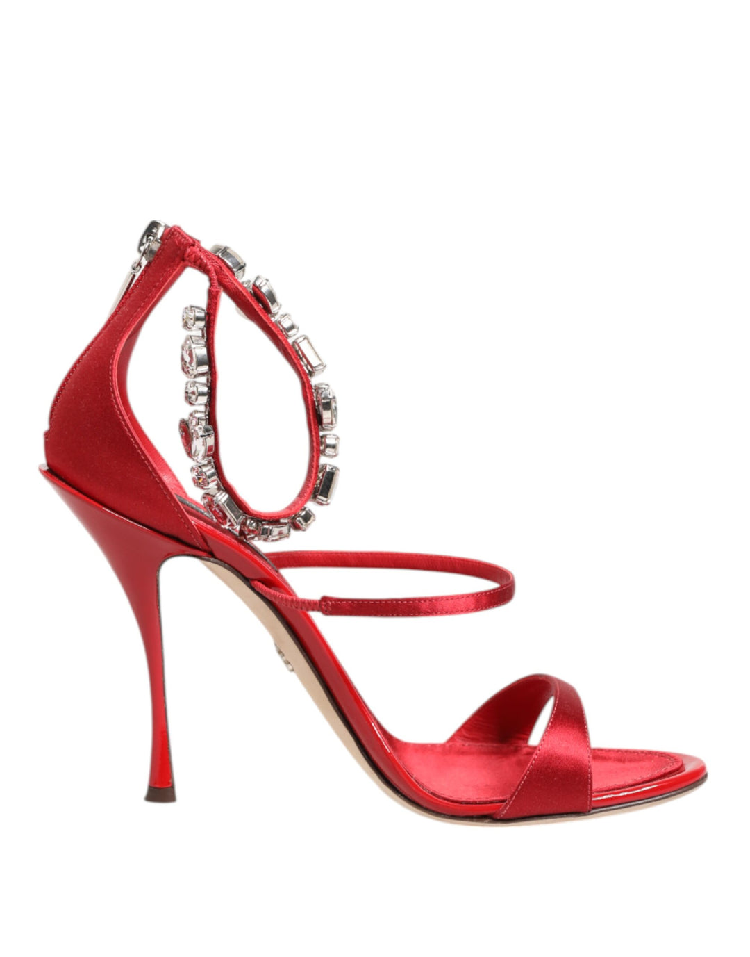 Dolce &amp; Gabbana Sample Sale Dolce &amp; Gabbana Red Satin Crystals Keira Sandals Heels Shoes - | Designer outlet