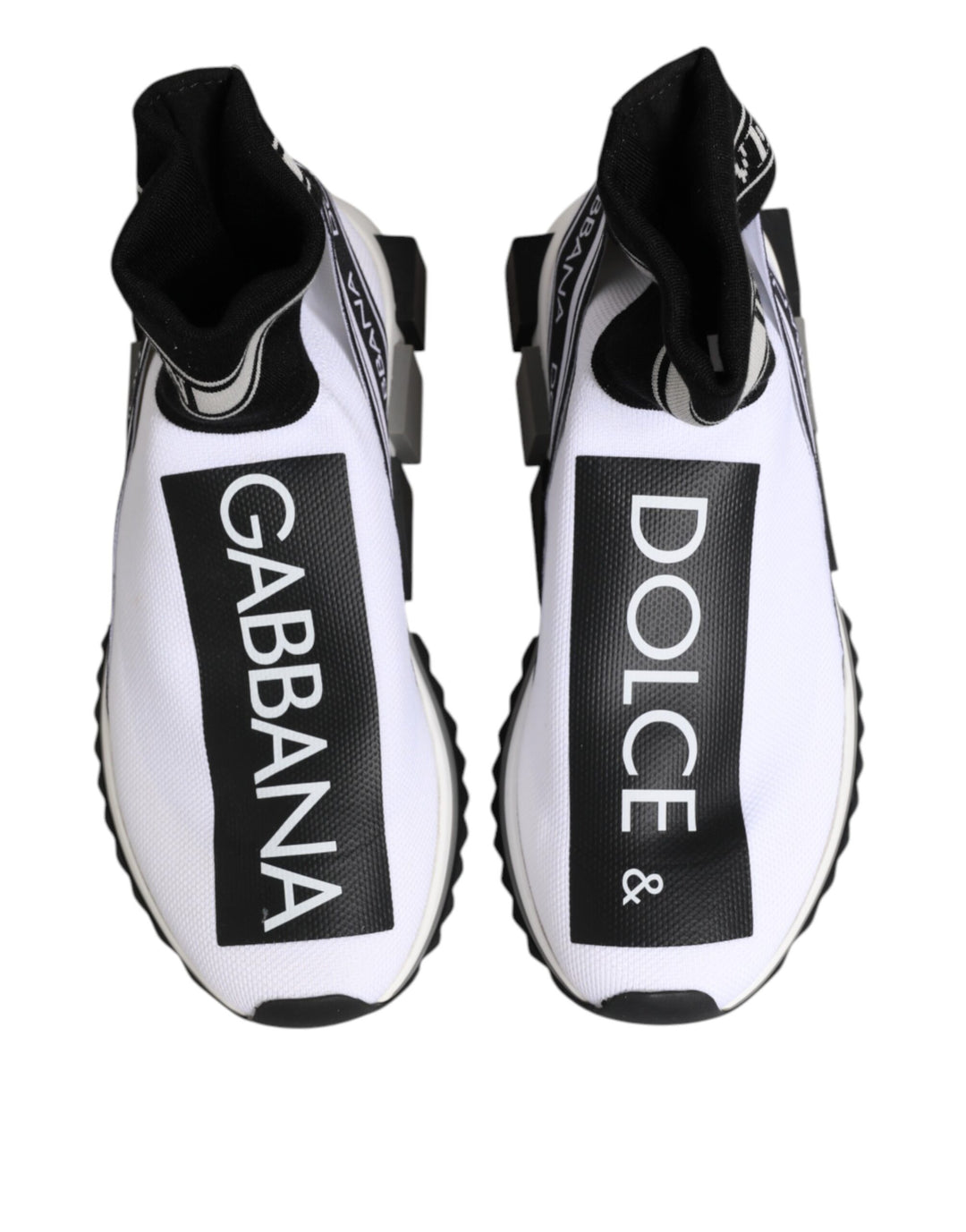 Dolce &amp; Gabbana Sample Sale Dolce &amp; Gabbana White Black Sorrento Socks Sneakers Shoes - | Designer outlet
