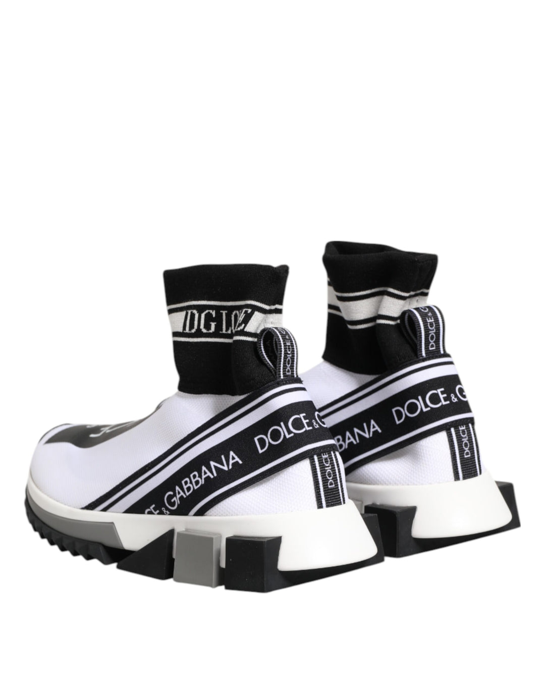 Dolce &amp; Gabbana Sample Sale Dolce &amp; Gabbana White Black Sorrento Socks Sneakers Shoes - | Designer outlet