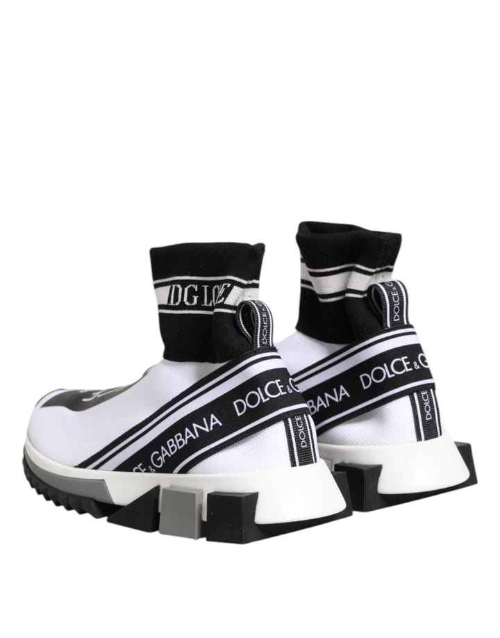 Dolce &amp; Gabbana Sample Sale Dolce &amp; Gabbana White Black Sorrento Socks Sneakers Shoes - | Designer outlet