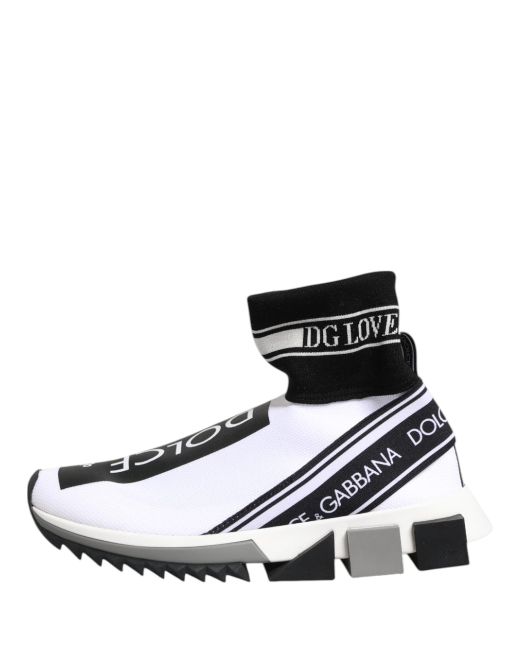 Dolce &amp; Gabbana Sample Sale Dolce &amp; Gabbana White Black Sorrento Socks Sneakers Shoes - | Designer outlet
