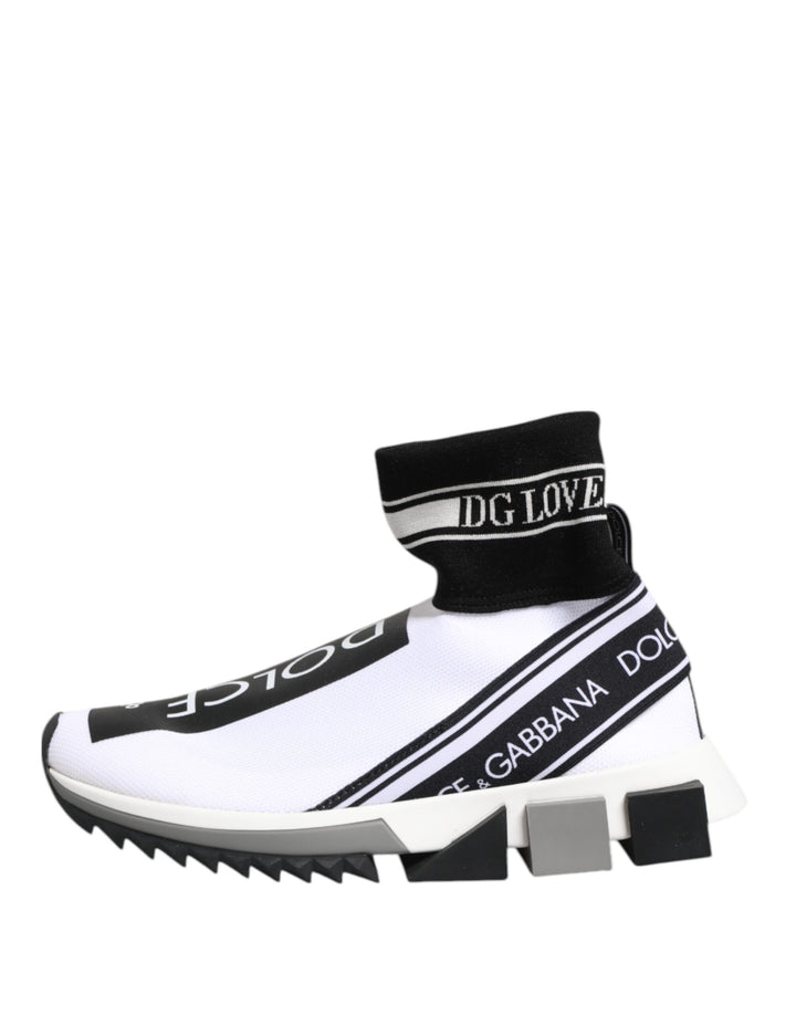 Dolce &amp; Gabbana Sample Sale Dolce &amp; Gabbana White Black Sorrento Socks Sneakers Shoes - | Designer outlet