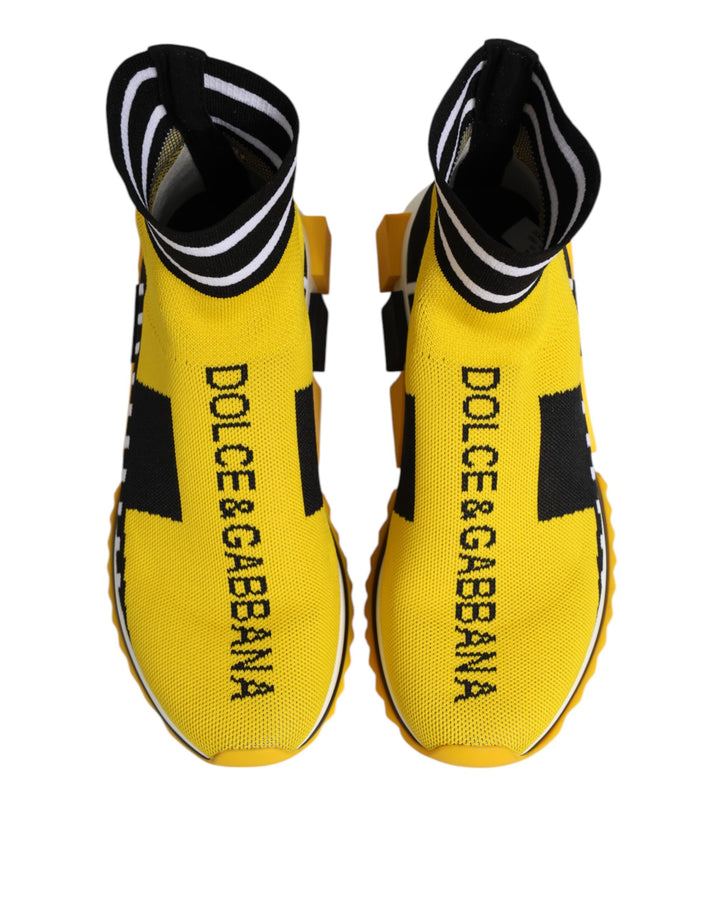 Dolce &amp; Gabbana Sample Sale Dolce &amp; Gabbana Yellow Black Sorrento Socks Sneakers Shoes - | Designer outlet