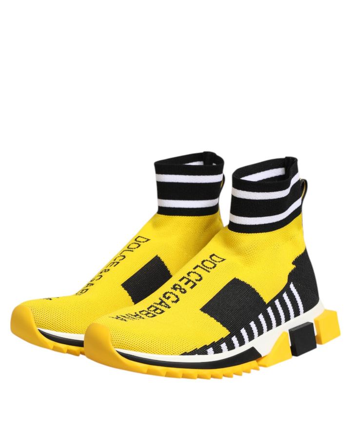 Dolce &amp; Gabbana Sample Sale Dolce &amp; Gabbana Yellow Black Sorrento Socks Sneakers Shoes - | Designer outlet