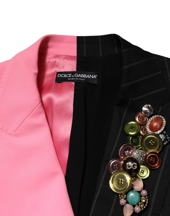 Dolce & Gabbana Multicolor Patchwork Embellished Coat Jacket