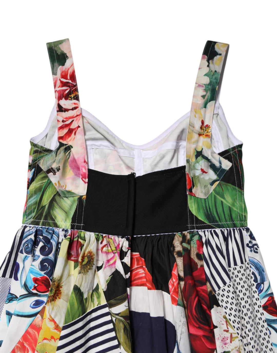 Dolce &amp; Gabbana Sample Sale Dolce &amp; Gabbana Multicolor Patchwork Cotton AlineMini Dress - | Designer outlet