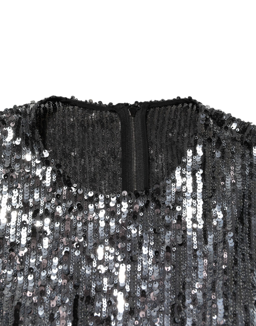 Dolce &amp; Gabbana Sample Sale Dolce &amp; Gabbana Black Sequined Long Sleeves Midi A-line Dress - | Designer outlet